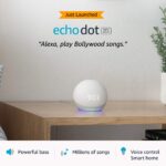 Echo Dot (4th Gen) with clock - Next generation smart speaker with powerful bass, LED display and Alexa (White)