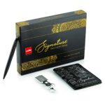 Cello Signature Carbon Gift set - Premium Metal Ball Pen with Keychain & Passport Holder