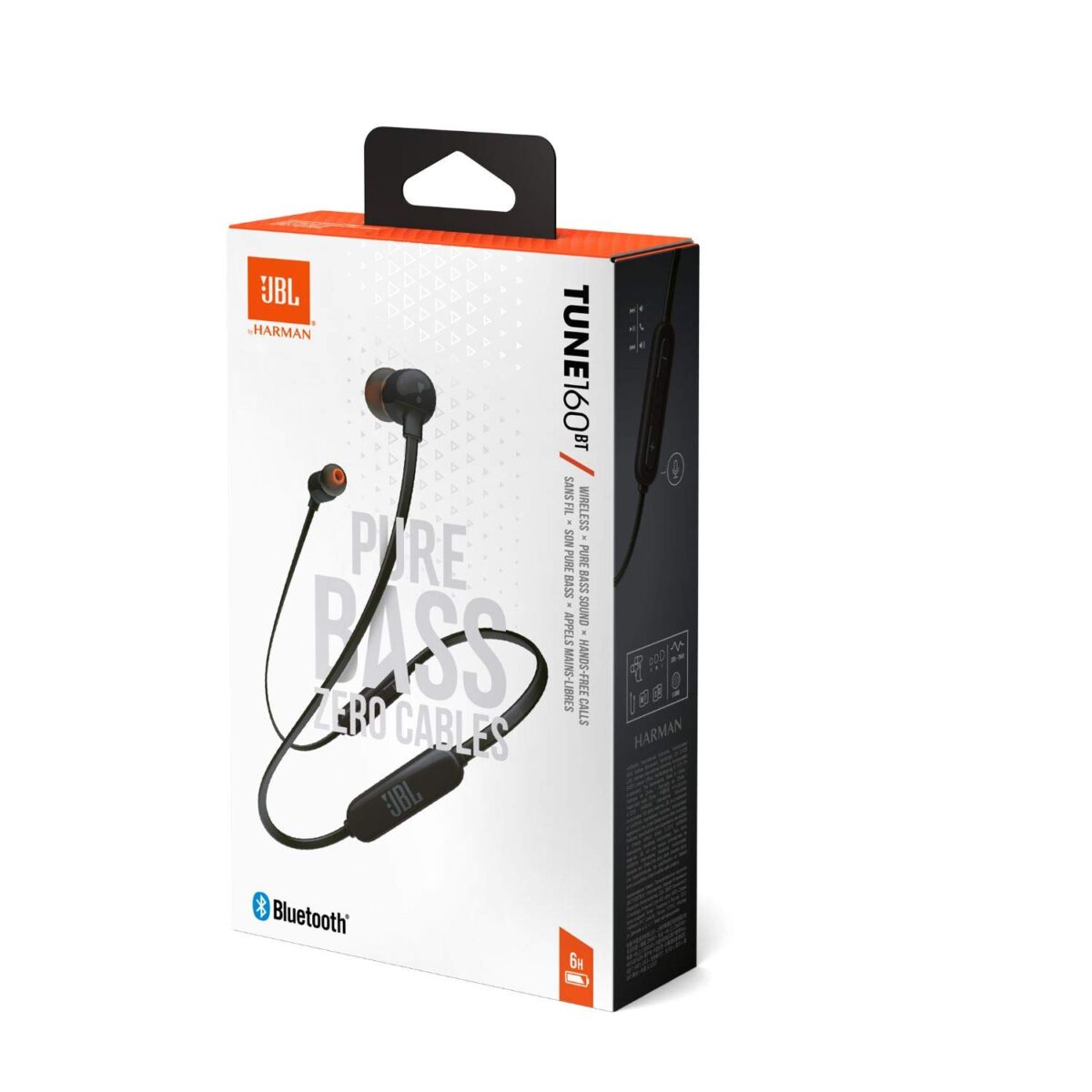 JBL Tune 160BT Pure Bass Wireless in-Ear Headphones with Mic (Black)