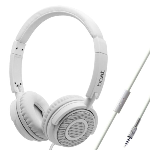 boAt Bassheads 900 On Ear Wired Headphones(Pearl White)