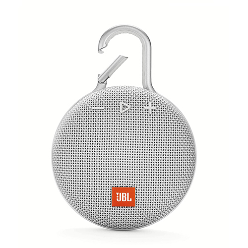 JBL Clip 3 Ultra-Portable Wireless Bluetooth Speaker (White)